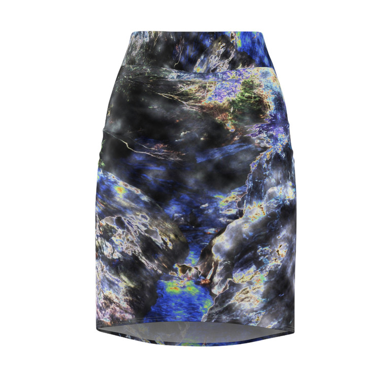 Fode Zone-7  Mixed Blues Women's Pencil Skirt