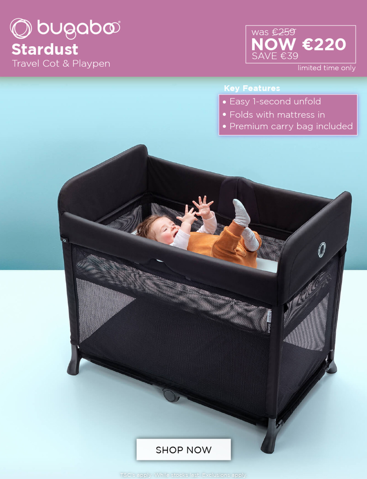 bugaboo stardust travel cot