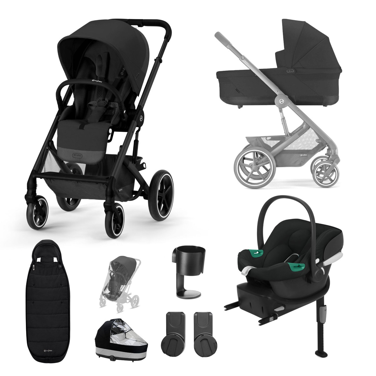 Cybex Balios S Lux 3-in-1 Travel System - Deep Black and Black