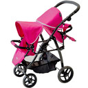 Britax Twin Dolls Pram - Hot Pink