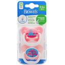 Dr Brown's PreVent Pacifer 6-12 Months - Pink (2 Pack)