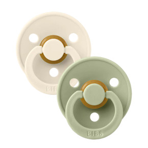 BIBS Symmetrical Soothers 2 Pack - Ivory/Sage
