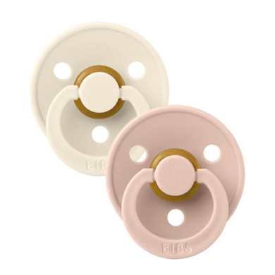 BIBS Round Soother 2 Pack - Ivory/Blush