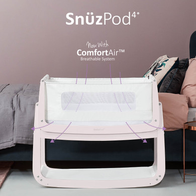 SnuzPod 4 Bedside Crib - Rose White