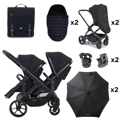iCandy Peach 7 Twin Buggy & Accessories Bundle - Black