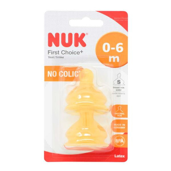NUK First Choice Latex Teat With Flow Control - 0-6 Months