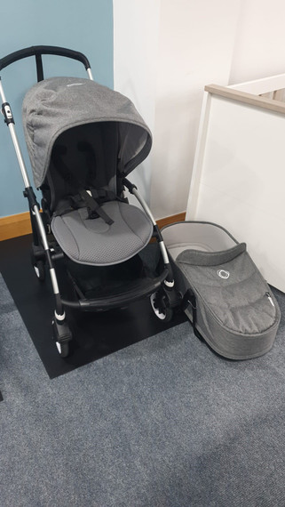 EX - Display Bugaboo Bee 6 Stroller + Carrycot - Alu/Grey Melange 