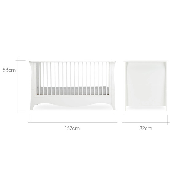 Clara 2 Piece Dresser And Cotbed - White