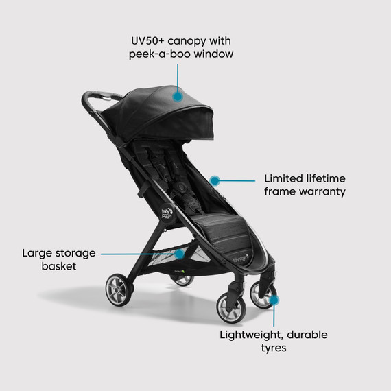 Baby Jogger City Tour 2 Compact Pushchair - Pitch Black