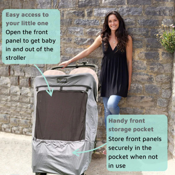 Snoozeshade Twin Deluxe Shade For Double Buggy