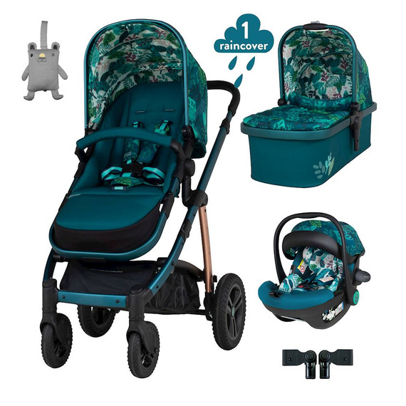 Cosatto Wow 2 Travel System with pram, pushchair and car seat - Midnight Jungle