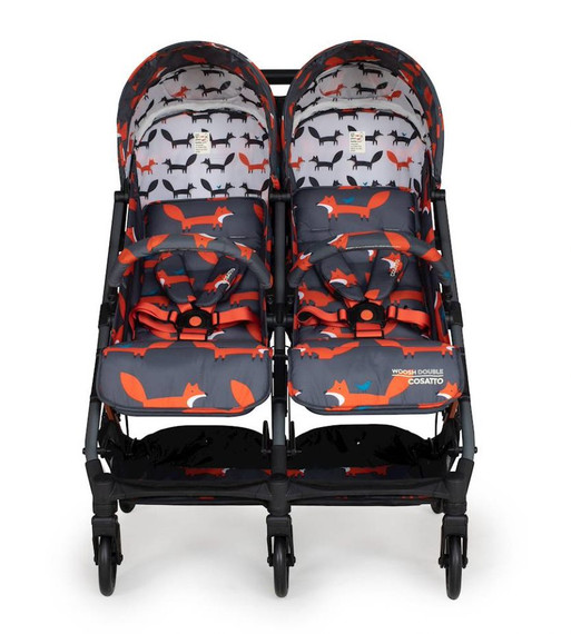  Woosh Double Stroller Charcoal Mr Fox