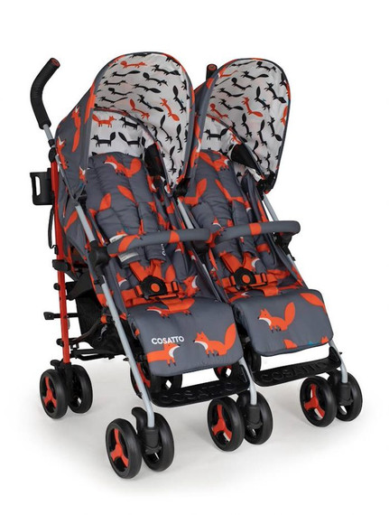 Supa Dupa Twin Stroller Charcoal Mr Fox