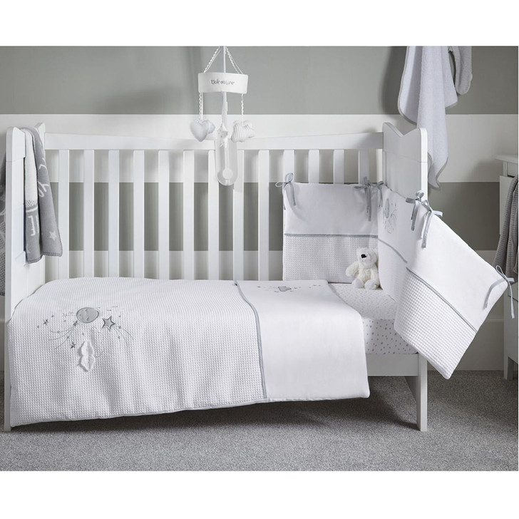 grey cot bumper set