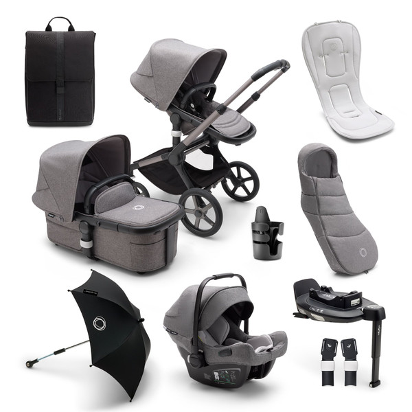 Bugaboo Fox 5 Travel System Bundle - Graphite/Grey - Eurobaby