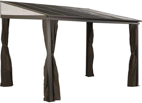 SOJAG PORTLAND 10 X 12 FT WALL-MOUNTED GAZEBO - DARK BROWN|500-9165470