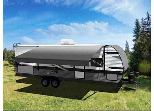 VELARIUM 21 FT AWNING ROLL TUBE W/ CHARCOAL FADE CANOPY ASSEMBLY/END CAPS/12V LIGHT STRIP|VR21002000
