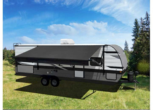 VELARIUM 17 FT AWNING ROLL TUBE W/ BLACK CANOPY ASSEMBLY/END CAPS/12V LIGHT STRIP|VR17000000