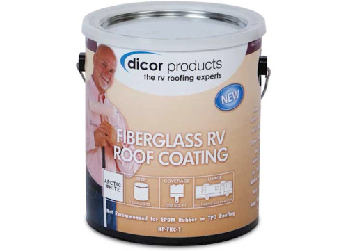 DICOR PRODUCTS FIBERGLASS RV ROOF COATING - 1 GALLON, WHITE|RP-FRC-1