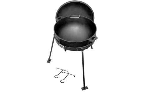 BAYOU CLASSIC 7-GALLON CAST IRON JAMBALAYA KETTLE WITH LID AND STAND|CI7407