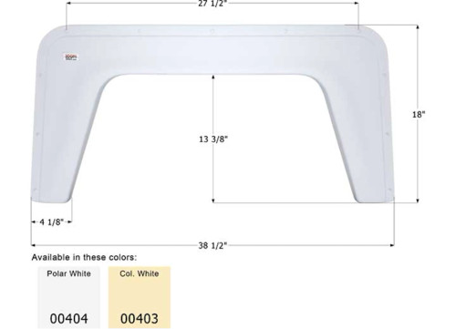 ICON TECHNOLOGIES LIMITED RV FENDER SKIRT, SINGLE, ICON, FS377, POLAR WHITE|404