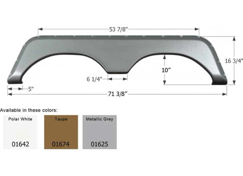 ICON REPLACEMENT TANDEM AXLE FENDER SKIRT FOR JAYCO RVS - METALLIC GRAY|1625