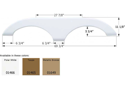 ICON REPLACEMENT TANDEM AXLE FENDER SKIRT FOR KEYSTONE RVS - 69-3/4" X 11-1/8", METALLIC BRONZE|1649