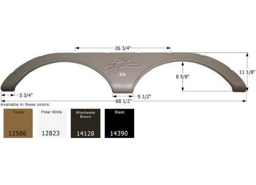 ICON TECHNOLOGIES LIMITED RV FENDER SKIRT, TANDEM, HEARTLAND, FS2586 BLACK|14390