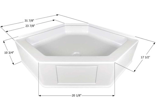 ICON TECHNOLOGIES LIMITED RV SHOWER PAN, NSB3232-PW ASSEMBLY|15232