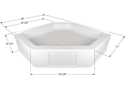 ICON TECHNOLOGIES LIMITED RV SHOWER PAN, NSB3434-PW ASSEMBLY|15233