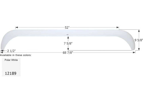 ICON REPLACEMENT TANDEM AXLE FENDER SKIRT FOR LAYTON RVS - POLAR WHITE|12189