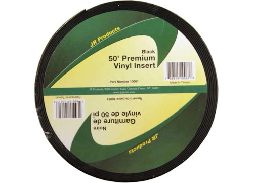 JR PRODUCTS 50FT PREMIUM VINYL INSERT, BLACK|10061