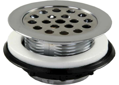 JR PRODUCTS PLASTIC SHOWER STRAINER W/SHOWER GRID, CHROME|95175