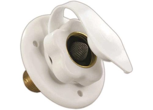 JR PRODUCTS CITY WATER FLANGE W/ 1/2IN MPT, POLAR WHITE|160-85-A-26-A