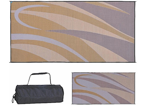 MING’S MARK STYLISH CAMPING 8 FT. X 16 FT. GRAPHIC MAT - BROWN/GOLD|GB7