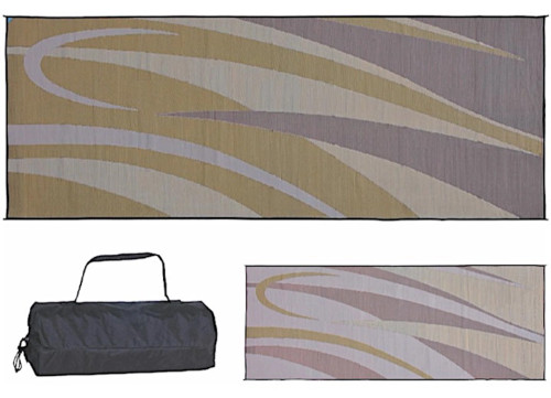 MING’S MARK STYLISH CAMPING 8 FT. X 20 FT. GRAPHIC MAT - BROWN/GOLD|GC7