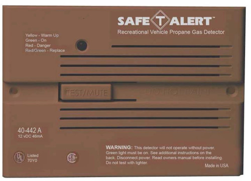 SAFE-T-ALERT 40 SERIES RV PROPANE/LP GAS ALARM - BROWN, FLUSH MOUNT|40-442-P-BR