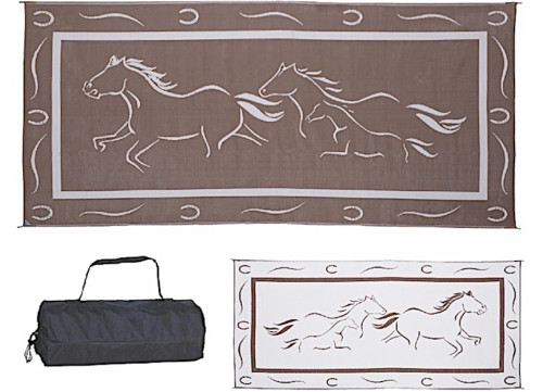 MING’S MARK STYLISH CAMPING 8 FT. X 18 FT. GALLOPING HORSES - BROWN/WHITE|GH8187