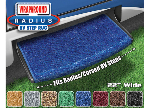 PREST-O-FIT WRAPAROUND RADIUS STEP RUG (22IN WIDE) - IMPERIAL BLUE|2-0204