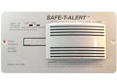 SAFE-T-ALERT 12 VDC HARD WIRE DUAL PROPANE / CO ALARM - WHITE, FLUSH MOUNT|70-742-P-WT