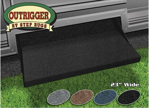 PREST-O-FIT OUTRIGGER RV STEP RUG (23IN WIDE) - BLACK ONYX|2-0354