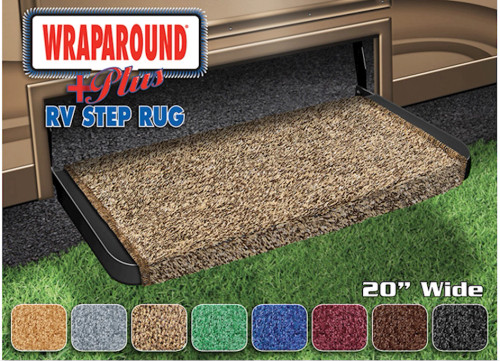 PREST-O-FIT WRAPAROUND + PLUS STEP RUG (20IN WIDE) - BROWN|2-0071