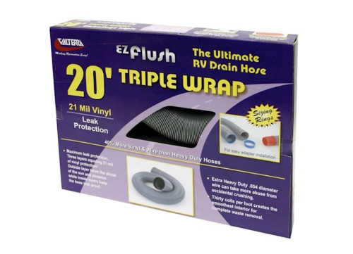 VALTERRA PRODUCTS LLC EZ FLUSH TRIPLE WRAP DRAIN HOSE, 20FT, SILVER, BOXED|D04-0054 VALTERRA PRODUCTS LLC EZ FLUSH TRIPLE WRAP DRAIN HOSE, 20FT, SILVER, BOXED|D04-0054