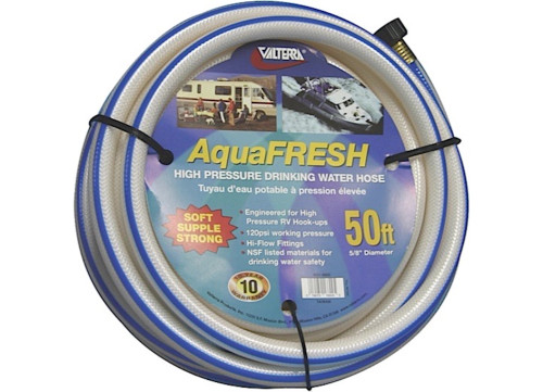 VALTERRA AQUAFRESH HIGH PRESSURE DRINKING WATER HOSE, 5/8” X 50” – WHITE|W01-6600