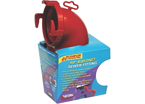 VALTERRA PRODUCTS LLC EZ COUPLER 90 DEGREES BAYONET SEWER FITTING, RED, CARDED|F02-3112 VALTERRA PRODUCTS LLC EZ COUPLER 90 DEGREES BAYONET SEWER FITTING, RED, CARDED|F02-3112