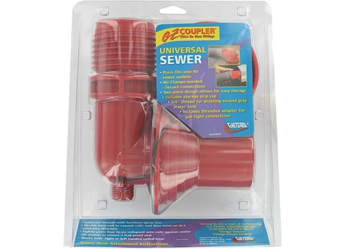 VALTERRA PRODUCTS LLC EZ COUPLER 90 DEGREES SEWER ADAPTER AND THREAD ATTACHMENT, RED, CARDED|F02-3305VP VALTERRA PRODUCTS LLC EZ COUPLER 90 DEGREES SEWER ADAPTER AND THREAD ATTACHMENT, RED, CARDED|F02-3305VP