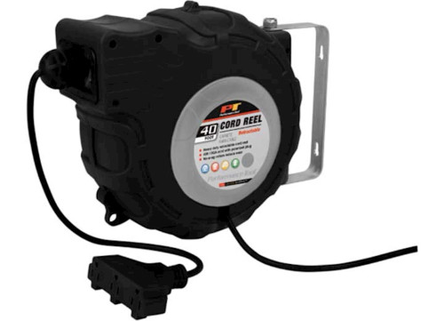 PERFORMANCE TOOL 40FT 12GA RETRACTABLE CORD REEL|W2278