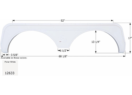 ICON TECHNOLOGIES LIMITED RV FENDER SKIRT, TANDEM, SUNNYBROOK, FS2633, POLAR WHITE|12633