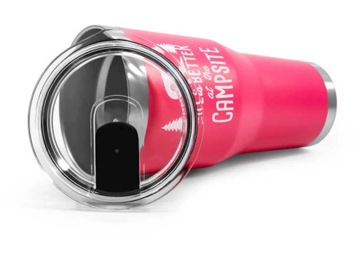 CAMCO LIFE IS BETTER AT THE CAMPSITE PAINTED TUMBLER - 30 OZ. CORAL PINK|53062