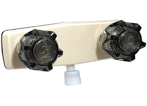 VALTERRA PRODUCTS LLC SHOWER VALVE W/ VAC BRKR, 4IN, 2 SMOKE KNOBS, PLASTIC, BISCUIT|PF213142